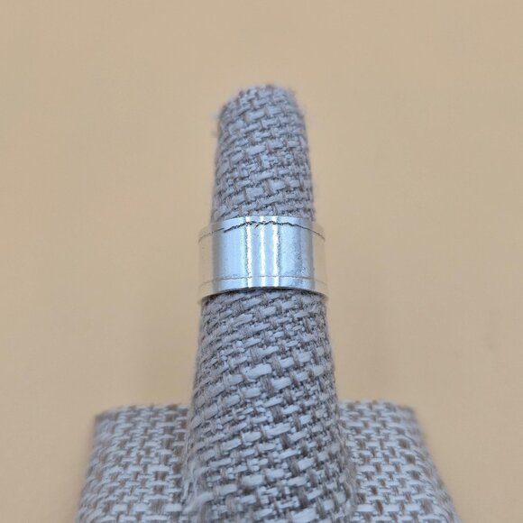Size 6.5 Sterling Silver Bright Wide Handmade Unisex Band Ring A5196 - Picture 1 of 7